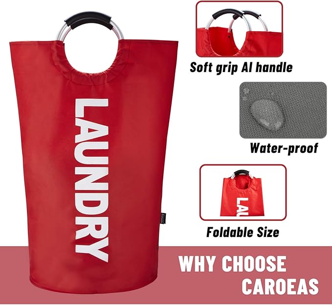 Caroeas 90L Laundry Basket, Waterproof Laundry Hamper, Laundry Bag