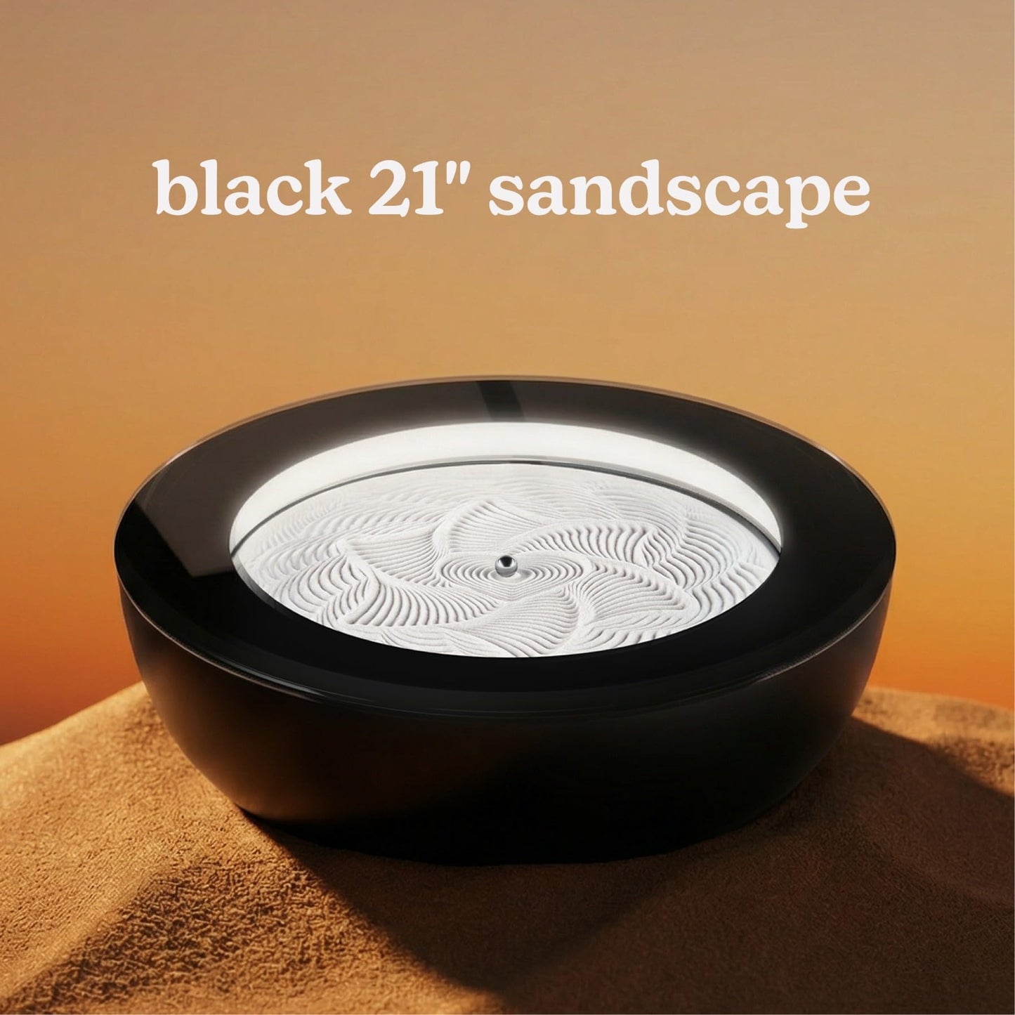 Homedics Drift Sandscape, Perpetual Motion Machine, Zen Garden, Meditation Accessories, Decorative Sandscape, Bluetooth, iOS, Android 21 Inch (Large), Black