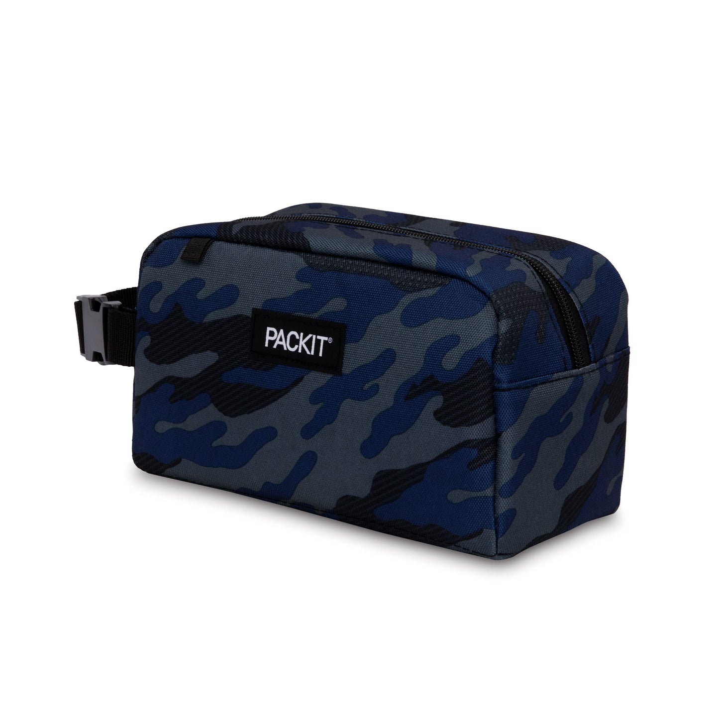 PackIt® Freezable Snack Box, Checked Out, Built with ECOFREEZE Technology, Collapsible, Reusable, Zip Closure with Buckle Handle, Designed For Work Snacks, Fresh Snacks On the Go, Adults, and All Ages