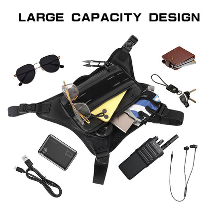 Sports Chest Bag For Men Women, Running Vest Bag With Built,Phone Holder For Workouts&Ski&Cycling&Hiking,Motorcycle Accessories