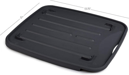 Masirs Pop-Up Collapsible Dish Drying Rack: Convenient Storage, Drains into Sink, Eight Large Plate Capacity, Sectional Cutlery and Utensil Compartment. Compact and Portable Design.