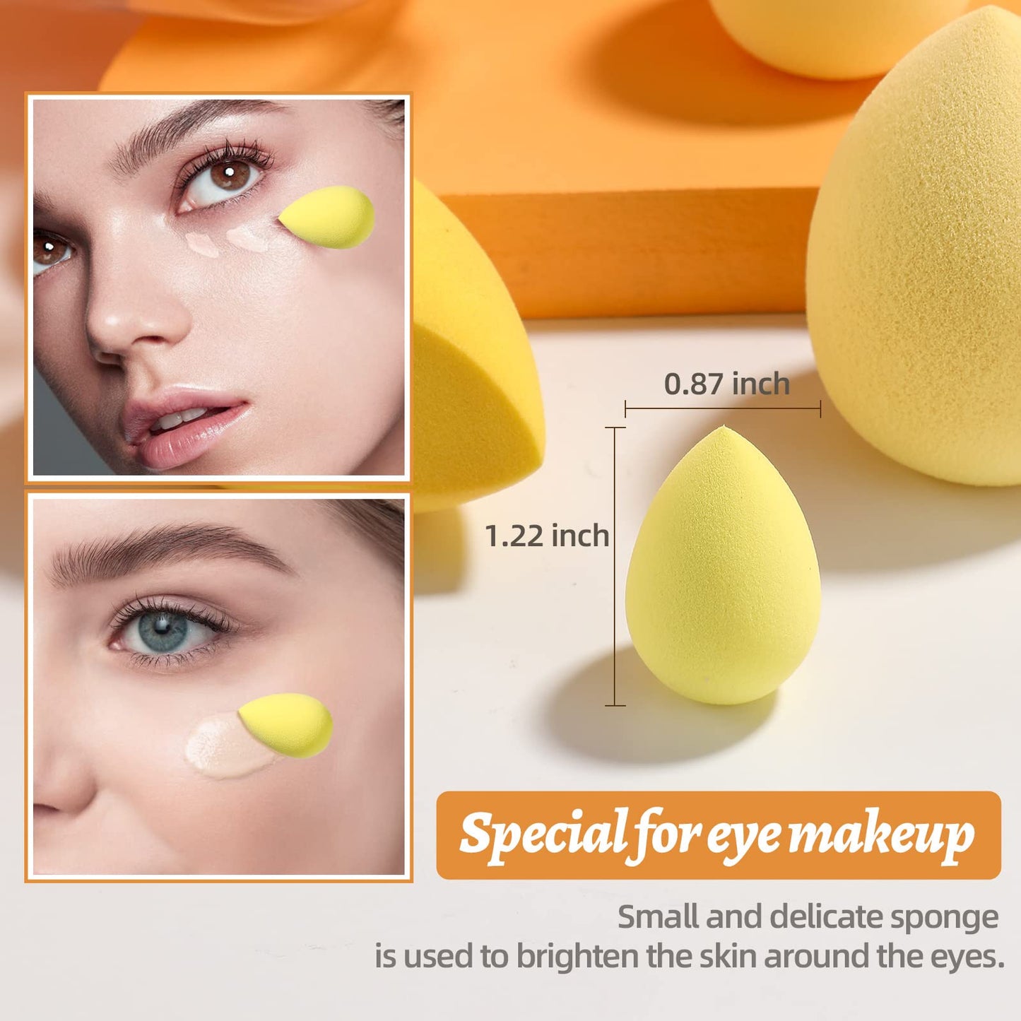 Makeup Sponge Set BS-MALL with Storage Case 7 Pcs for Liquid, Cream, and Powder,SAVE Foundation with 1 Mini Makeup Sponge For Travel Daily Use (A-Pink）