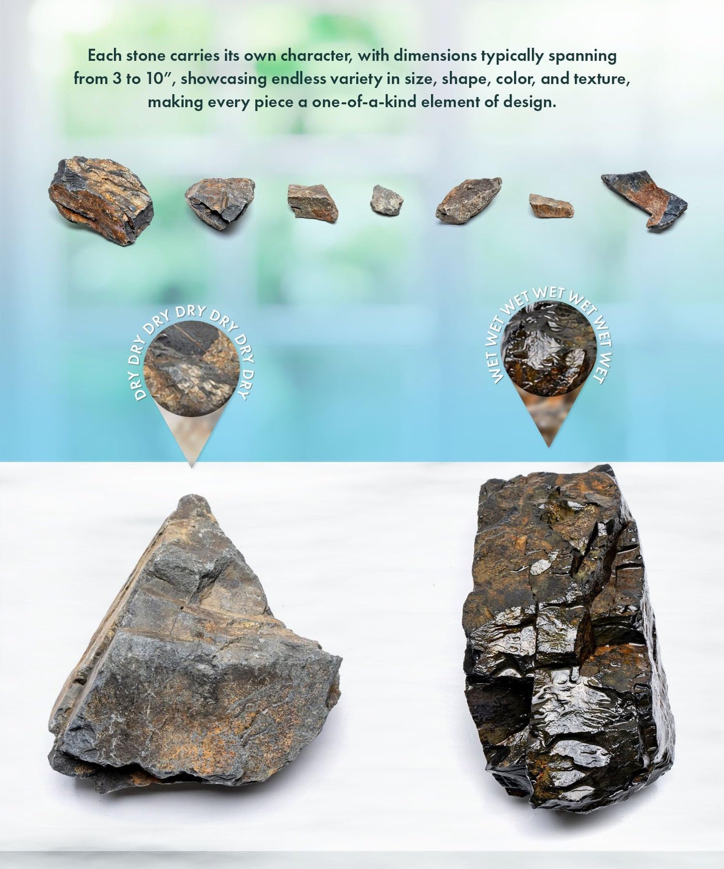 SubstrateSource Natural Aquarium Stones - Angular Dark Brown & Rust-Toned Decorative Rocks w/Layered Texture - Freshwater Aquascaping, Betta Fish Tank, Reptile Enclosure, Hermit Crab - Ancient, 5 LB