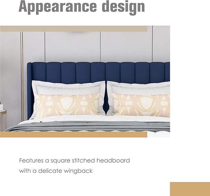 AGARTT Upholstered Platform Bed Frame King Size