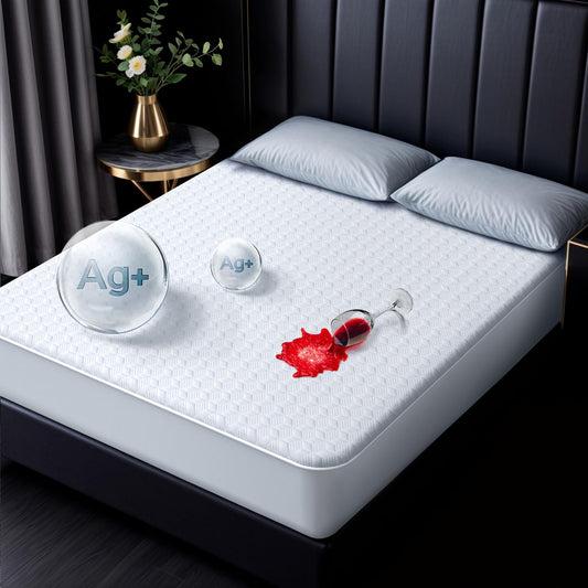 100% Waterproof Mattress Protector, Hypoallergenic Silver-Infused Mattress Topper Cover with No Odor, Breathable Cooling Bed Cover with 8"-21" Deep Pocket (King)