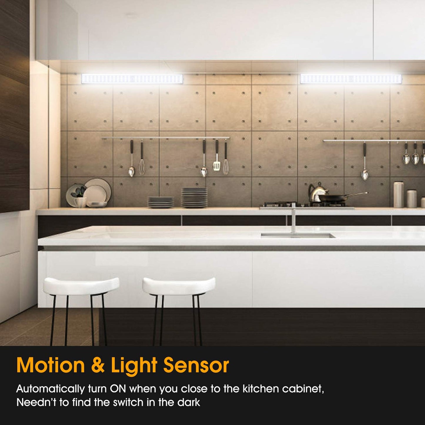 Under Cabinet Wardrobe Lights, 78 LED Motion Sensor Closet Lights, Wireless Rechargeable Cupboard Light, Stick-on Anywhere Magnetic Night Lighting