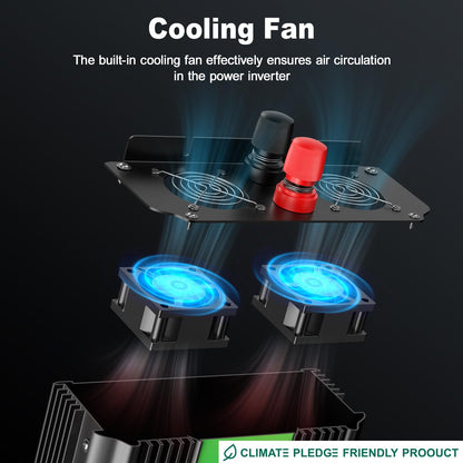 3000W Power Inverter 12V DC to 110V/120V AC Converter, 6000W Peak, LCD Display & Remote Control, Dual AC Outlets & 3.4A USB Port for RV, Truck, Solar System, Emergency Backup, Camping & Off-Grid Power