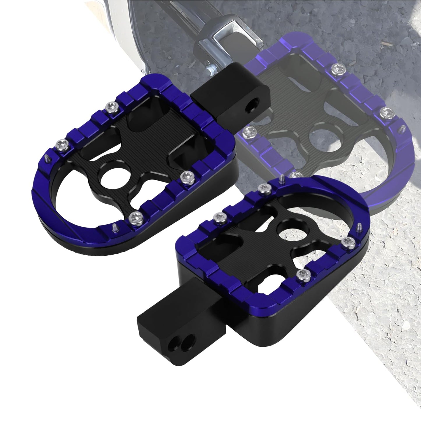 HDBUBALUS Foot Pegs Passenger Footpegs Foot Rest Pedal Fit for Harley Softail 2018-Later LiveWire 2020-Later Fat Boy Street Bob Low Rider Breakout (Blue)