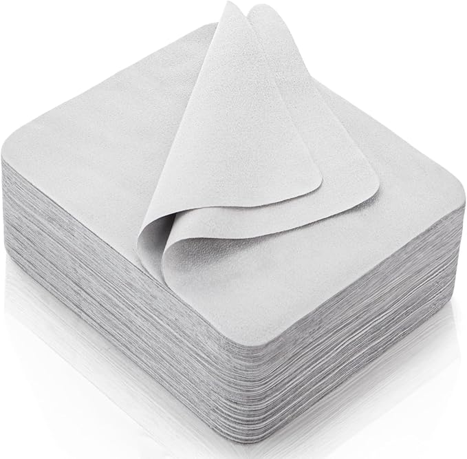 100 Pack Microfiber Glasses Cleaning Cloth, Ultra Soft Eyeglasses Wipe Suede