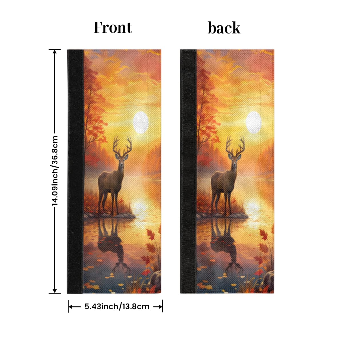 DXTKWL Fall Forest River Sunset Deer Refrigerator Door Handle Covers Set of 2 Kitchen Appliance Handle Covers Protector for Fridge Microwave Stove Oven Dishwasher