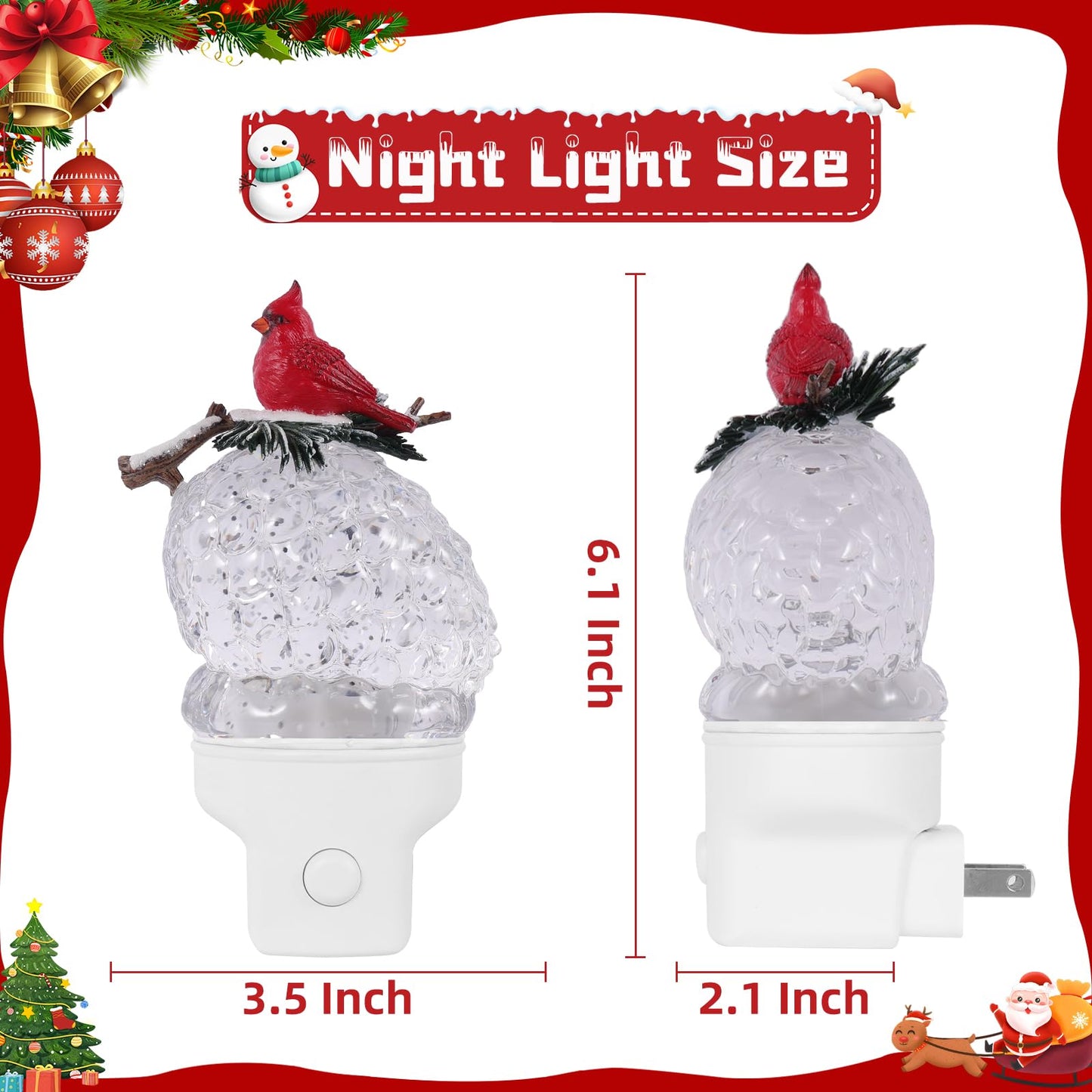 Yuxelulmai Christmas Night Light Plug into Wall Swirling Glitter USB Portable Christmas Decorative Night Light Decoration for Kids Adults Bedroom Kitchen Living Room Holiday Decor (Pinecone)
