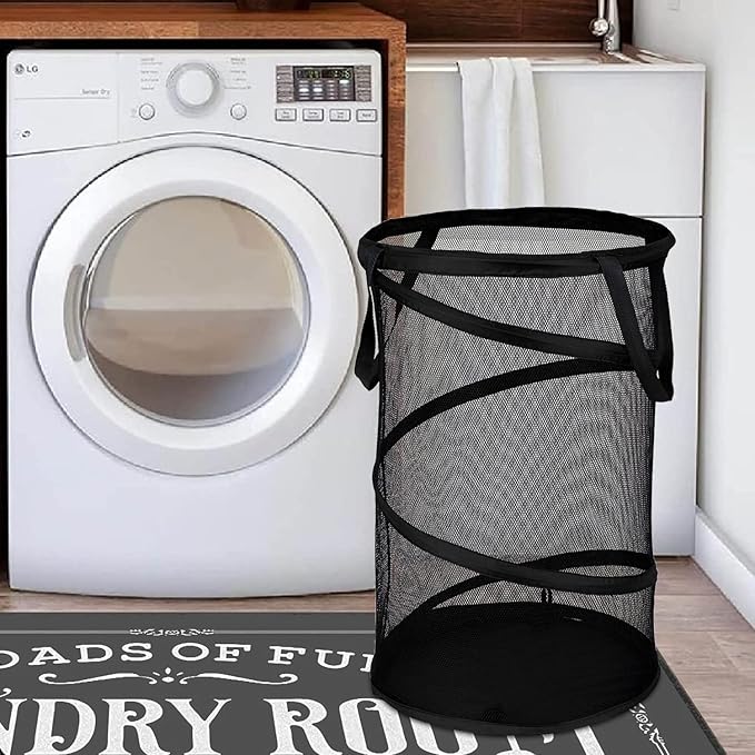 BATTOO 2 Pack Large Collapsible Laundry Basket Foldable Mesh Pop Up Hamper