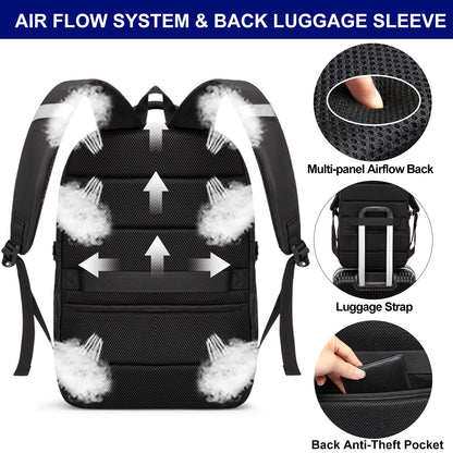 Extra Large Backpack for Men 50L,Water Resistant 17Inch Travel Laptop Work bag with USB Charging Port Anti Theft Big Business TSA Approved Computer Rucksack Women College School,Black
