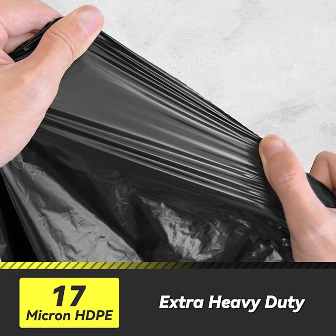 100 Count 17 Micron Extra Heavy Duty 4 Gallon Trash Bags, Sturdy &