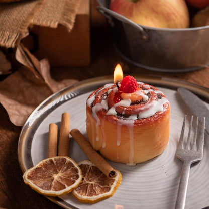 Raspberry Cinnamon Roll Realistic Food Vegetable Wax Candle
