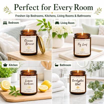 Scented Candles Set, 6 Pack Soy Wax Candles for Home, 42 oz 300 Hours Fresh Spring Summer Scents, Long Burning Candle Gift for Bedroom Bathroom Kitchen