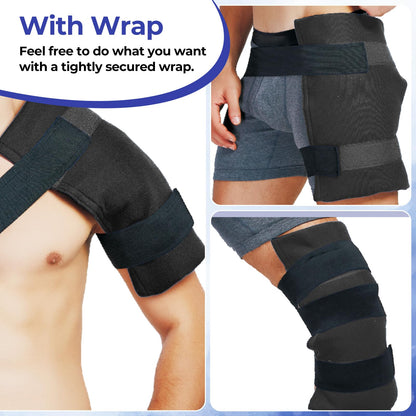 Ice Packs for Injuries 14" X 11": Ohuhu 2 Pack Hot Cold Gel Ice Pack X-Large Reusable Ice Packs with Wrap Flexible Pain Relief for Shoulder Legs Knee Back Hip Aches Injury Muscle Pain-Blue