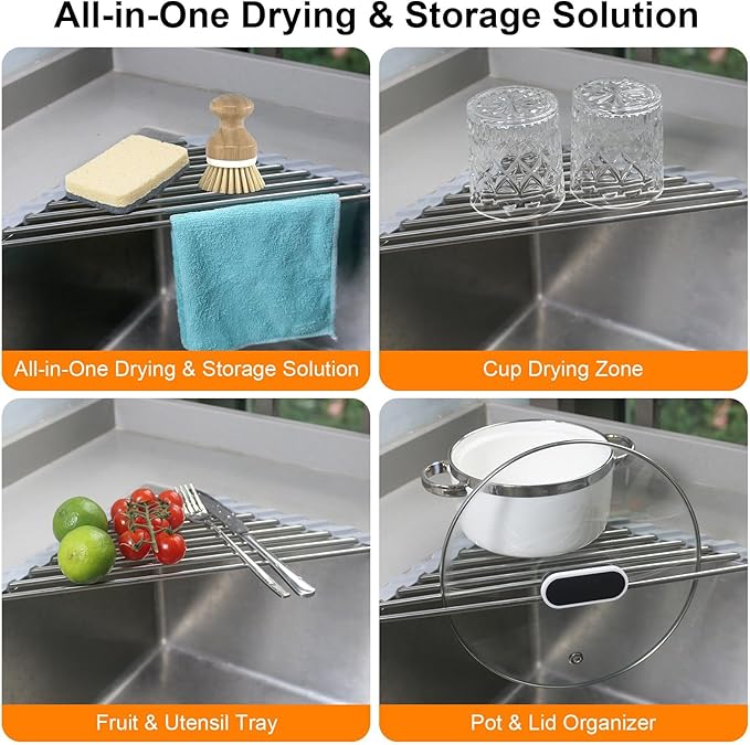 Corner Sink Caddy Triangle Dish Drying Rack