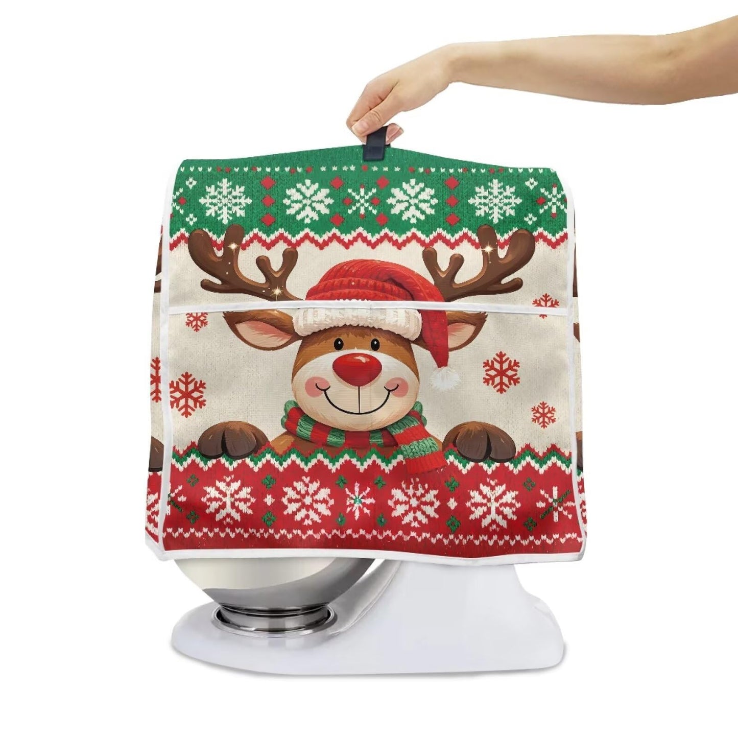 HUISEFOR Christmas Stand Mixer Cover 4.5-5 Quart Kitchen Mixer Cover Washable Food Processor Protective Covers Dust Protection Insulated Kitchen Decoration Gift for Christmas