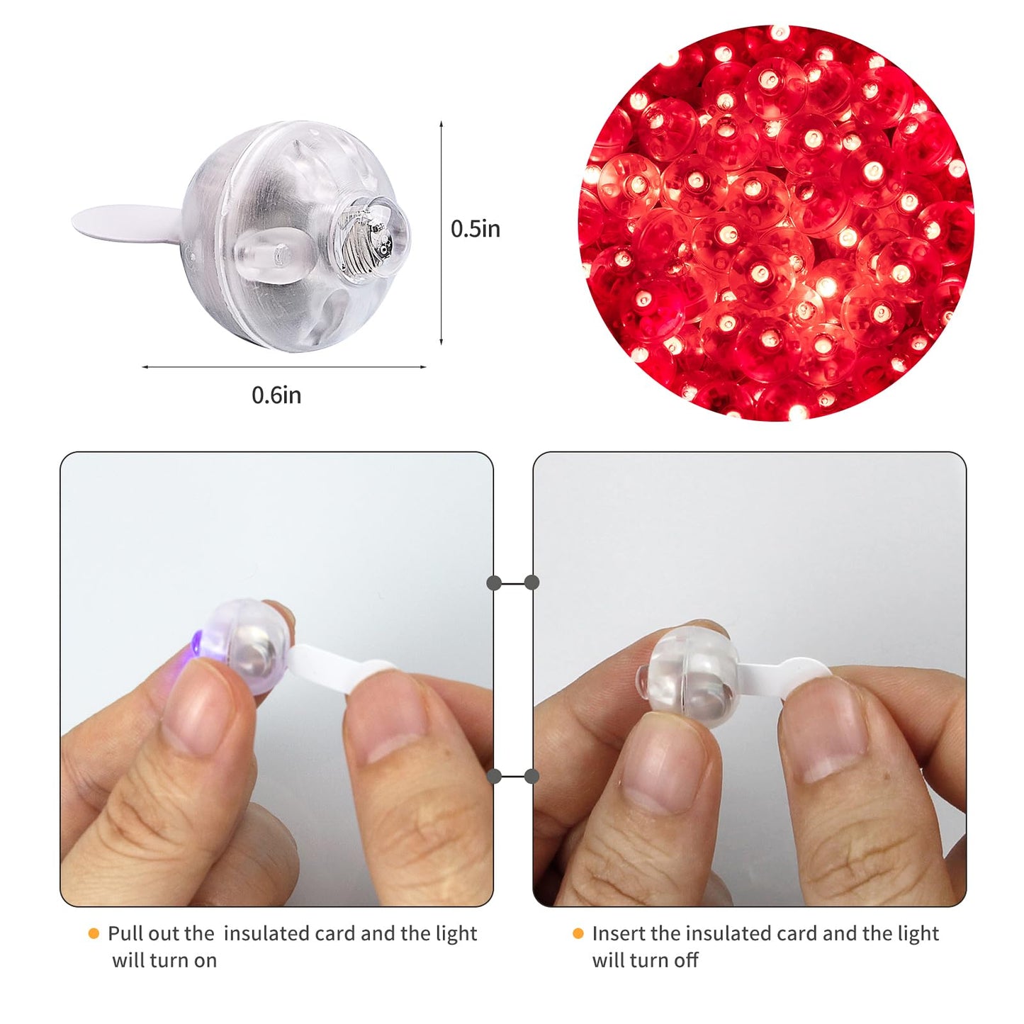 Aogist 100Pcs Red Balloon Lights with Hook,Long Standby Time,Waterproof Mini Light for Birthday Party Wedding Christmas Halloween Easter Decorative (Flash)