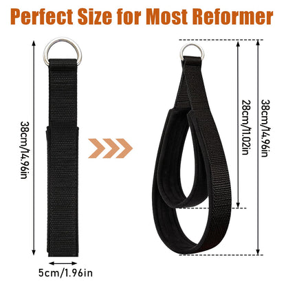 Pilates Loops Compatible with Tonal Smart Home Gym, Double Loop Soft Lined Pilates Straps with T Lock Adapter, W/Snap Hooks, D-Ring Straps for Home Gym & Yoga Workout Accessories (2Pcs)