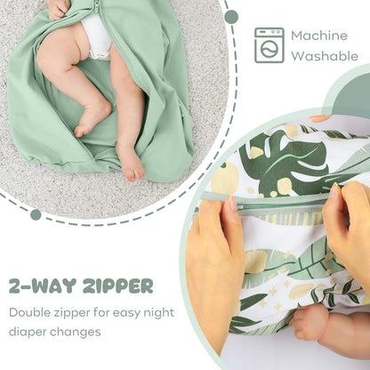 Yoofoss Baby Sleeping Bag 0.5 Tog - 6-12 Months 2 Pack Summer Sleeping Bag Baby 100% Organic Cotton Sleep Sack for Newbron Infant Toddler