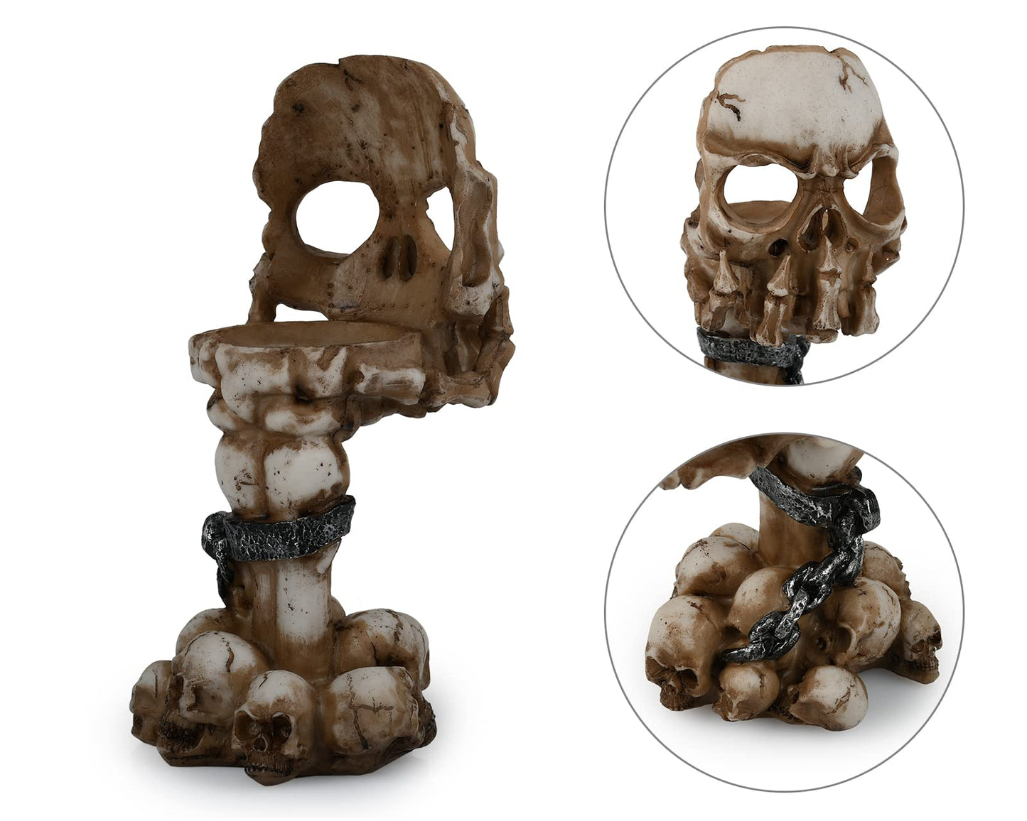 DS. DISTINCTIVE STYLE Skull Candle Holder 6.3 Inch Tea Light Holder Small Gothic Home Decor Halloween Decorations