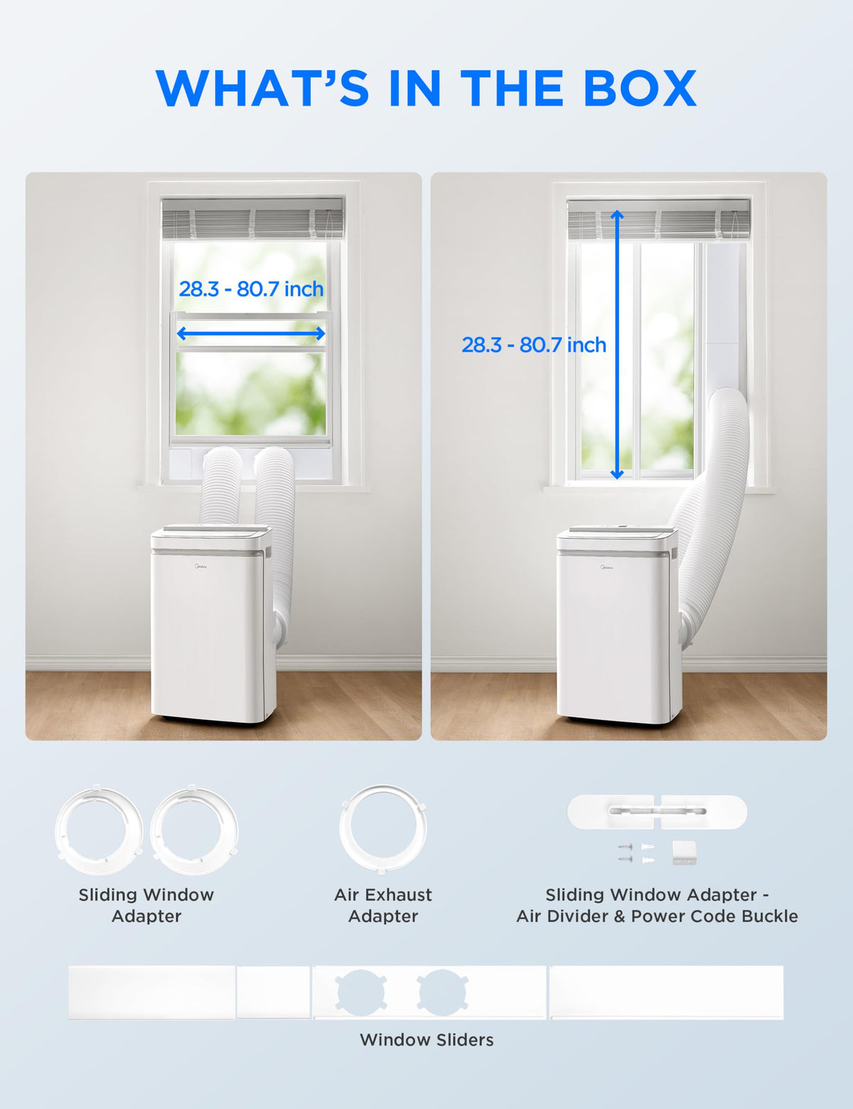 Midea 13,000 BTU ASHRAE (10,000 BTU SACC) Dual Hose Portable Air Conditioner with Inverter, Remote Control, Cools up to 450 Sq Ft, Smart Wi-Fi Connects to Alexa/Google Assistant, Window Kit Included
