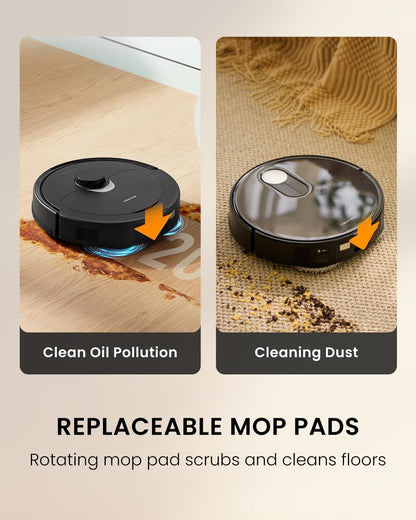 8Pack Replacement Parts Accessories Compatible for Roborock Qrevo Series, Saros 10R,Qrevo Curv,Qrevo Edge,Qrevo Edge S5A,QV 35A,Qrevo S5V Robot Vacuum,Spare Accessories Kit with 4 Dust Bags,4 Mop Pads