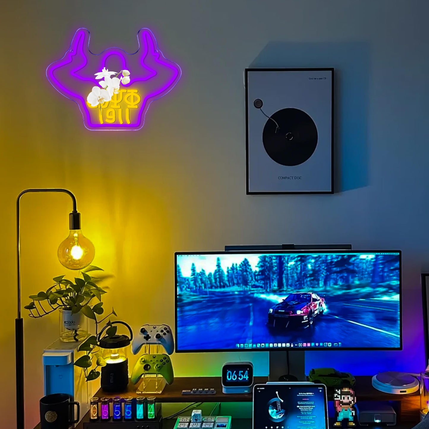 Omega Neon Light Sign Dimmable LED Greek Gesture Shape Retro Math Letter Psi Phi Neon Light, Party Bar Game Room Cinema Living Room Decor Festive Omega Birthday Holiday Gifts(15.7 * 11.8in)