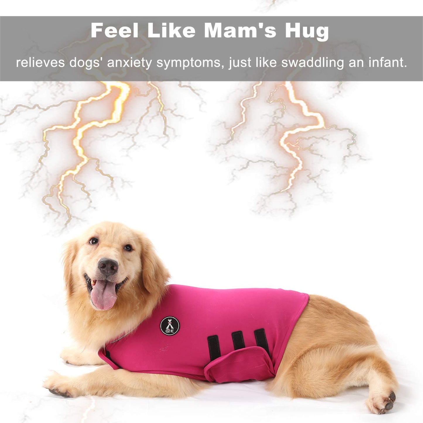 Dog Anxiety Relief Coat,Lightweight Wrap Anxiety Jacket Shirt for Anxious Pets Keep Calming Comfort (Rose red, M)