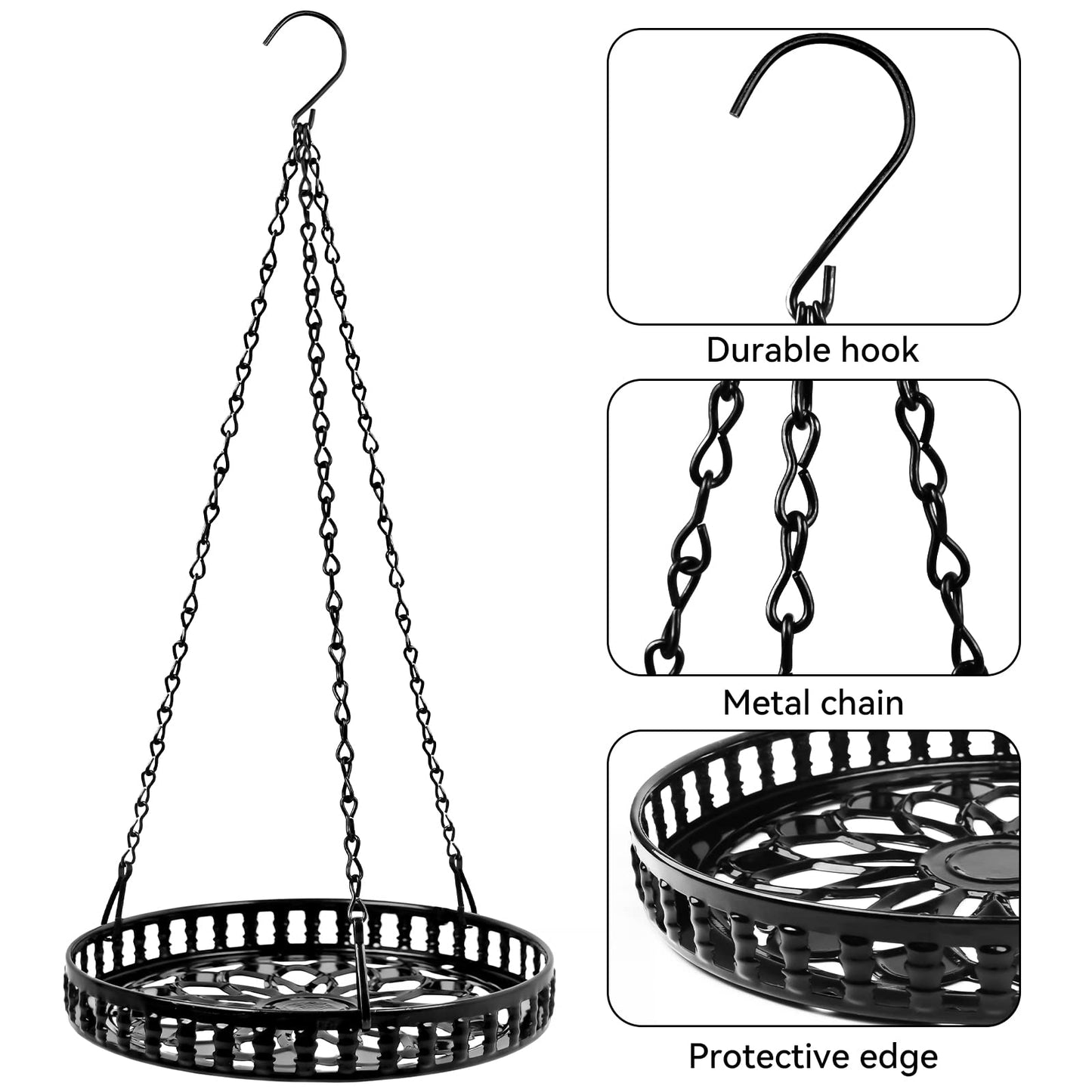 Plant Hanger Indoor Outdoor 2 Pack, Hanging Planter for Indoor Outdoor Plants, Hanging Plant Holder Shelf, Plant Hanging Basket, Decorative Metal Flower Holder