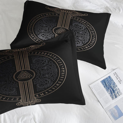 Pamnest Twin Size Bed Sheet Sets, Tree Viking Norse Soft Microfiber 3 Pcs Bedding Sets for Kids and Adults Bedroom Bed Decor, Medieval Gothic Flat, Fitted Sheet and Pillowcases