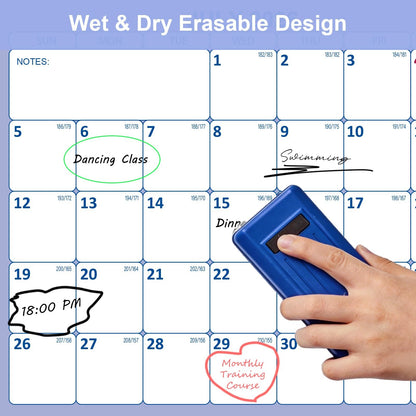 32" x 48" Academic Wall Calendar 2026-2027, July 2026 - June 2027 Folded Wet & Dry Erase, Large Wall Calendar 12 Month, Vertical/Horizontal Reversible, School Yearly Wall Planner with Julian Dates