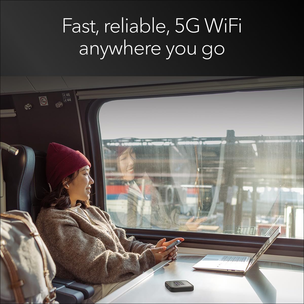 NETGEAR Nighthawk M3 – 5G Mobile Router with WiFi 6, up to 2.5Gbps - Sim Slot Unlocked - Portable WiFi Hotspot for Personal/Business - 5G & 4G MiFi - AX3600 WiFi 6, up to 32 Devices (MH3150)