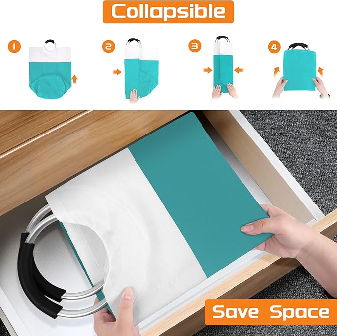 BlissTotes 115L Laundry Basket, Freestanding Laundry Hamper, Collapsible Dirty