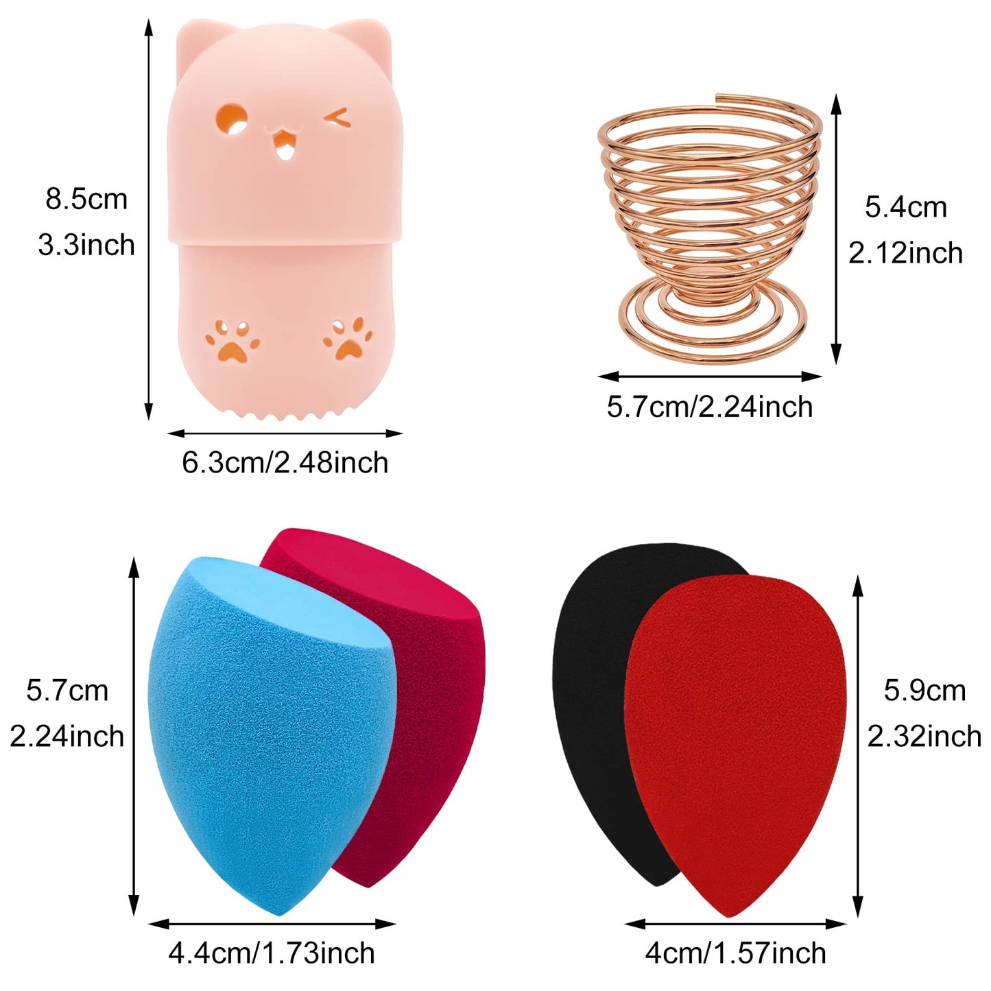 12 Pieces Professional Makeup Sponge Set,Latex Free Flawless Soft Setting Face Puffs,Multicolor Beauty Sponge Blender Cosmetic Applicator for Powder,Liquid,Facial Makeup Tools