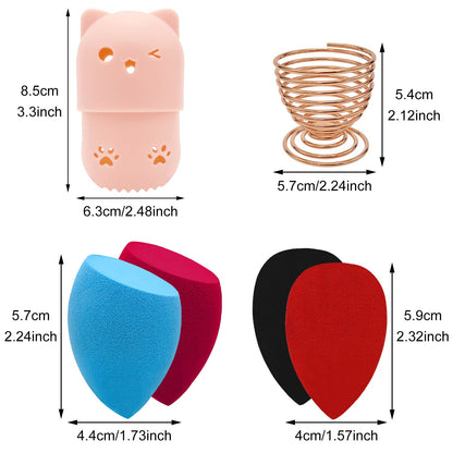 12 Pieces Professional Makeup Sponge Set,Latex Free Flawless Soft Setting Face Puffs,Multicolor Beauty Sponge Blender Cosmetic Applicator for Powder,Liquid,Facial Makeup Tools