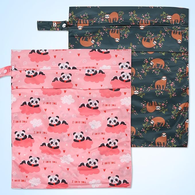 2pcs Travel Waterproof Laundry Bag, Cloth Diaper Wet Dry Bags