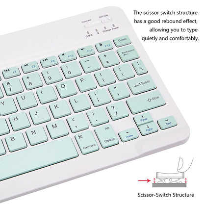 Ultra-Slim Bluetooth Keyboard Portable Mini Wireless Keyboard Rechargeable for Apple iPad iPhone Samsung Tablet Phone Smartphone iPadOS iOS Android (10 inch Black)