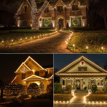 Brizled Christmas Lights Warm White, 33ft 100 LED C5 Faceted Christmas String Lights, 120V UL Certified Xmas Light Connectable Xmas Tree Light Indoor Outdoor for Home Tree Holiday Wedding Patio Decor