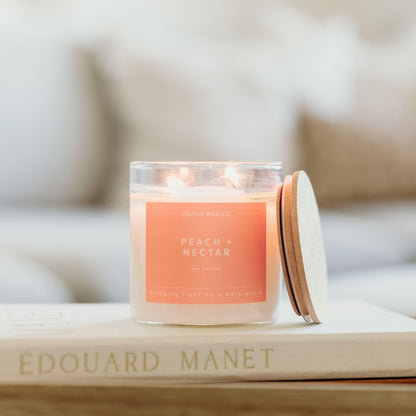 Calyan Wax Co. Peach & Nectar 2 Wick Candle