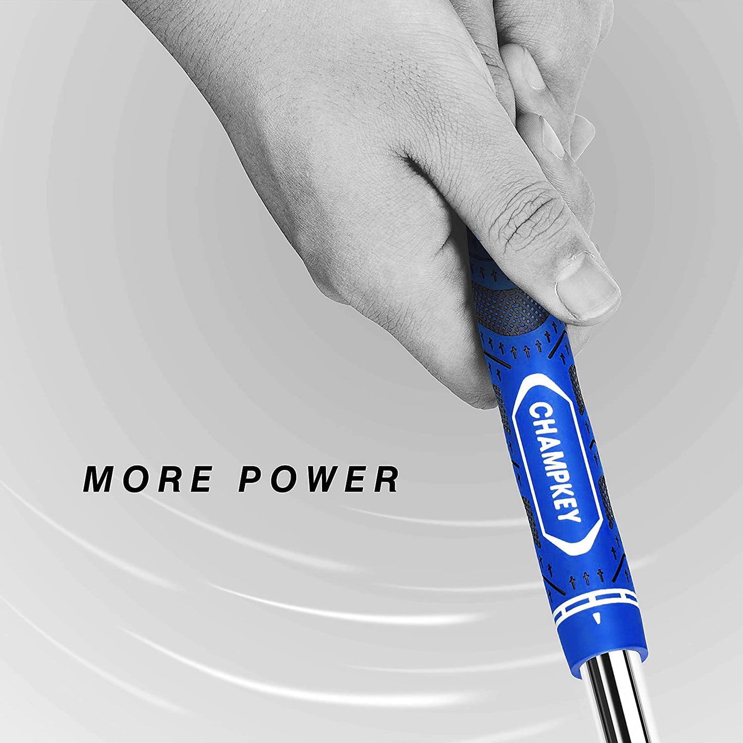CHAMPKEY Premium Hybrid Golf Grips 13 Pack with All Repair Kits - All Weather Performance Golf Club Grips - High Traction and Control Half Corded Golf Grips for Men(Blue,Midsize)