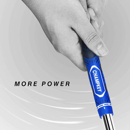 CHAMPKEY Premium Hybrid Golf Grips 13 Pack with All Repair Kits - All Weather Performance Golf Club Grips - High Traction and Control Half Corded Golf Grips for Men(Blue,Midsize)