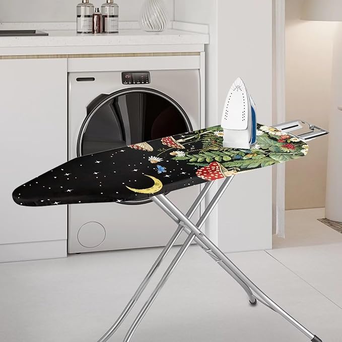 Moon Mushroom Durable Iron Board Cover Non Stick Scorch Easy-Fit Ironing Board
