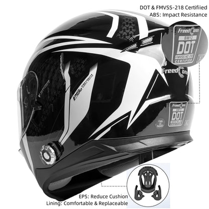 Bluetooth Motorcycle Helmet FreedConn BM12 DOT Full Face Bluetooth Helmets Motorcycle Dual Visor Helmet with Integrated Intercom System/ 2~3 Riders Pair/ 500M/ FM/ MP3/ Voice Dial (Multi-Color, XXL)