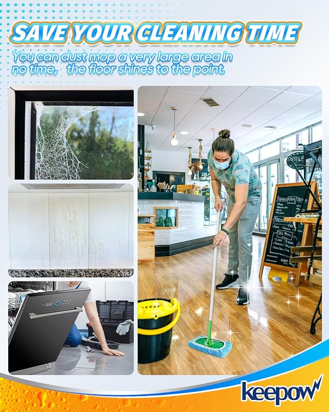 KEEPOW Reusable Dry Sweeping Cloths Microfiber Wet Pads Refill Compatible
