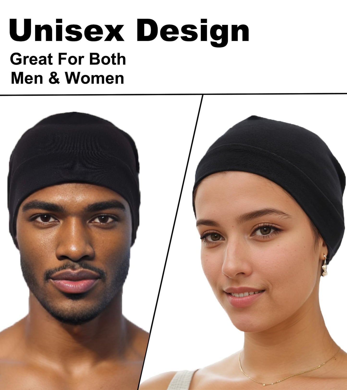 3 Pieces 100% Cotton Skull Caps Beanie for Men Women Lightweigt Night Cap Sleep Hats Breathable Helmet Liner