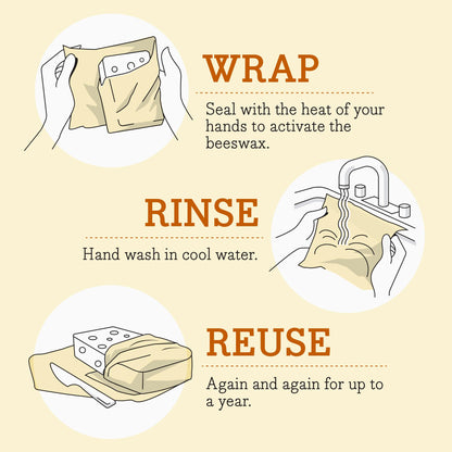 Bee's Wrap Beeswax Wraps for Food - Honeycomb Bread Wrap - Made in USA Reusable Bread Storage Bags - Organic & Eco-Friendly Alternative to Aluminum Foil, Sourdough Bags & Plastic Wrap