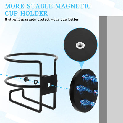 Magnetic Cup Holder, 3 Pack Portable Cup Holder for Tractor Mower Truck Car Fridge, Magnet Cup Drink Holder